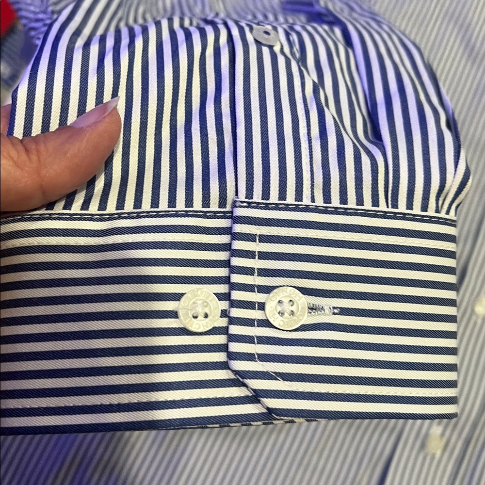 Cinch Men's Striped Print Tencel Long Sleeve Button-Down Western Shirt big tall - Picture 5 of 10